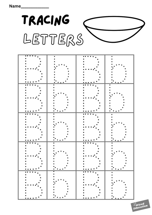 Letter tracing Bb