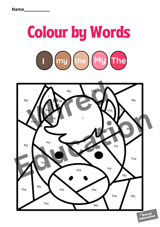 Colour by words horse