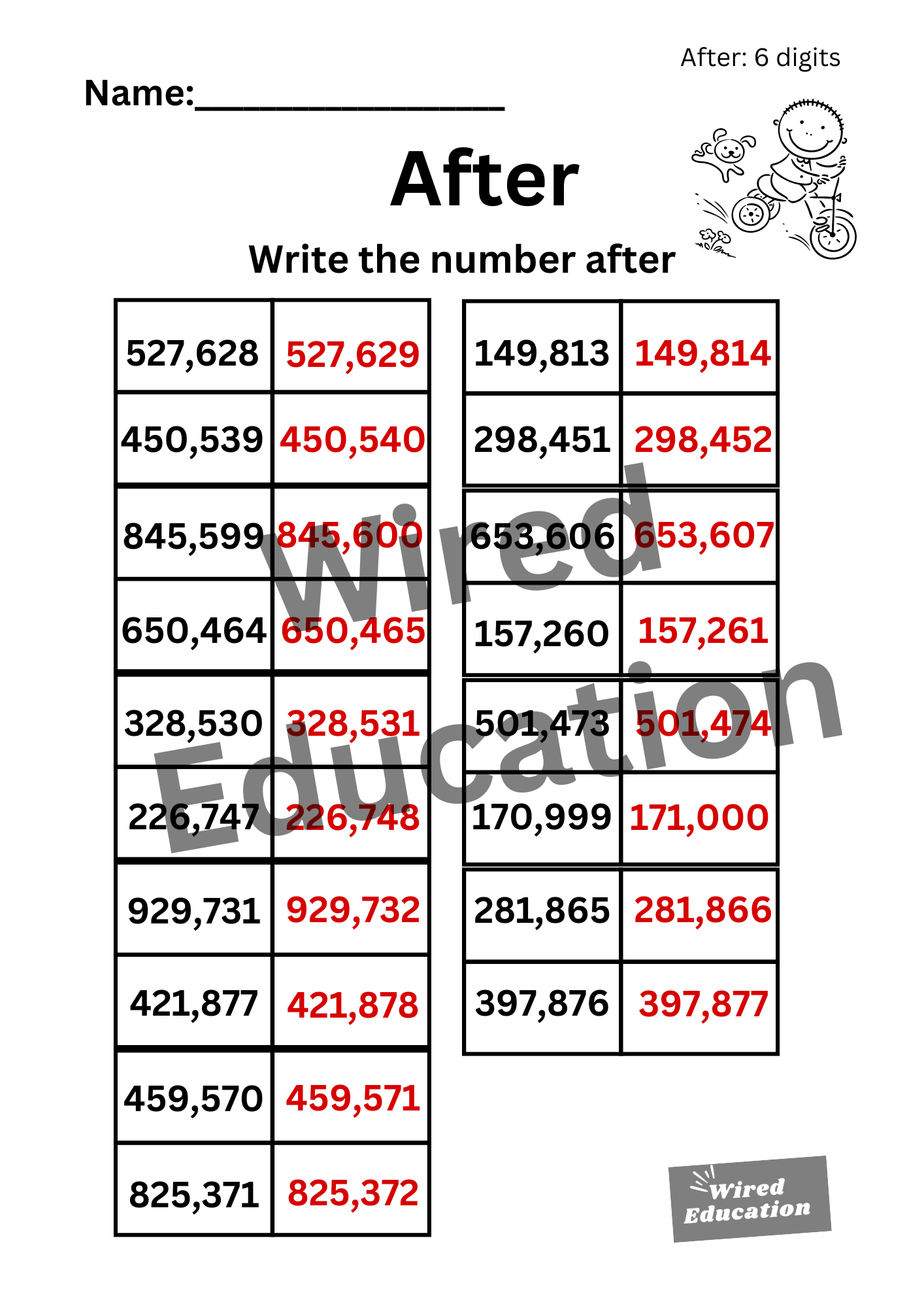 Numbers After (6 digits)