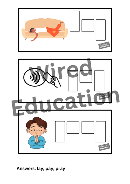 Spelling with sounds ay words