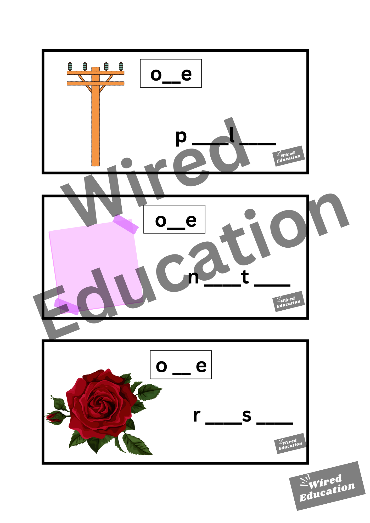 o_e flash cards (o_e sound only)