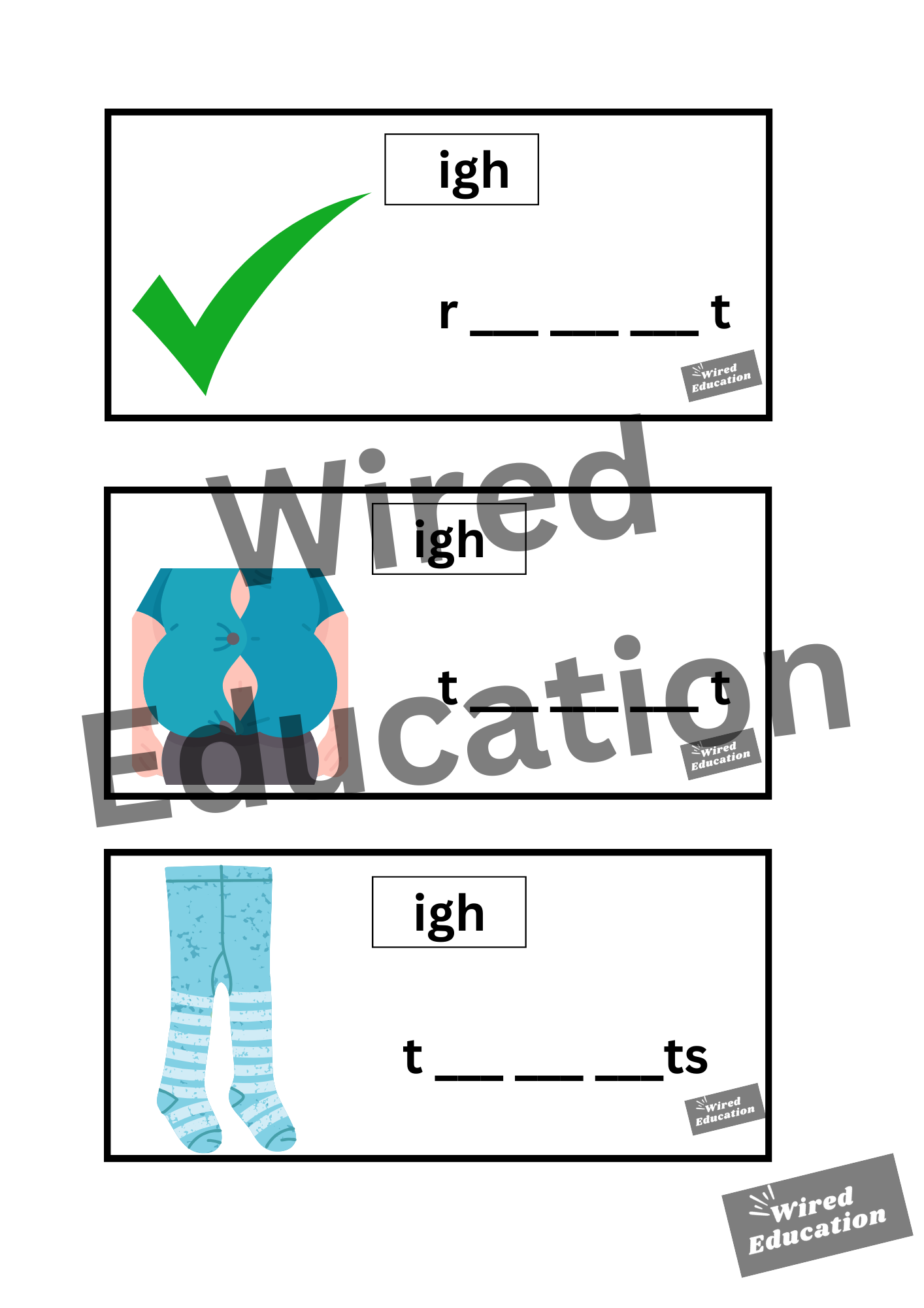 igh flash cards (igh sound only)