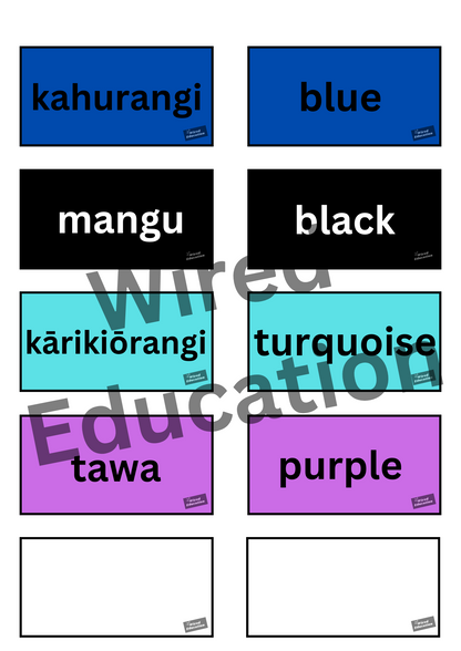 Simple Colour flash cards