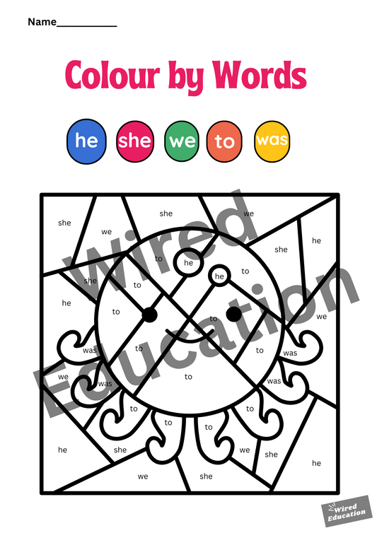 colour by words octopus