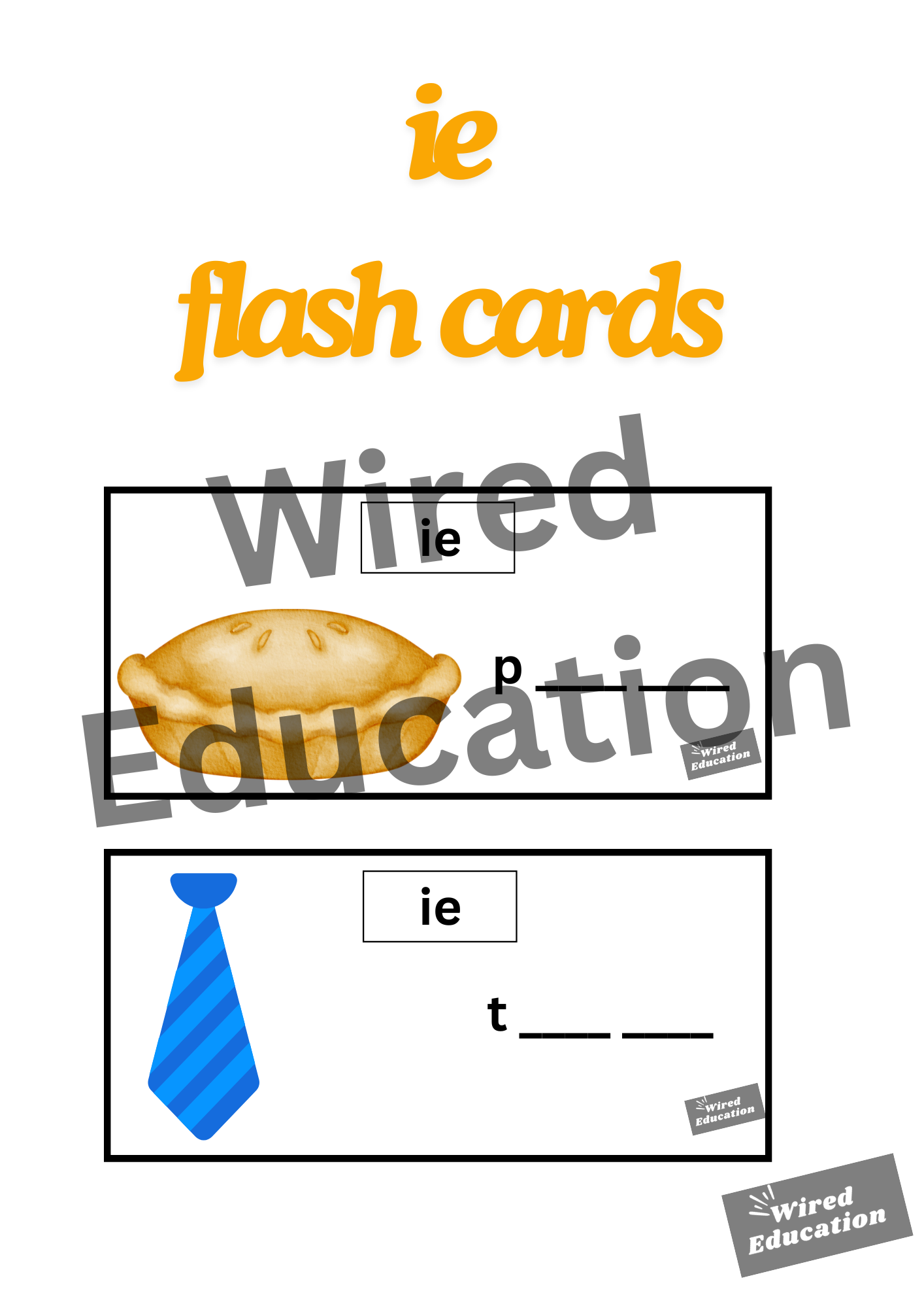 ie flash cards (ie sound only)