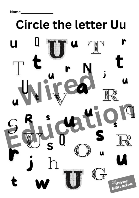 Circle the letter U