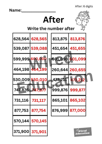 Numbers After (6 digits)