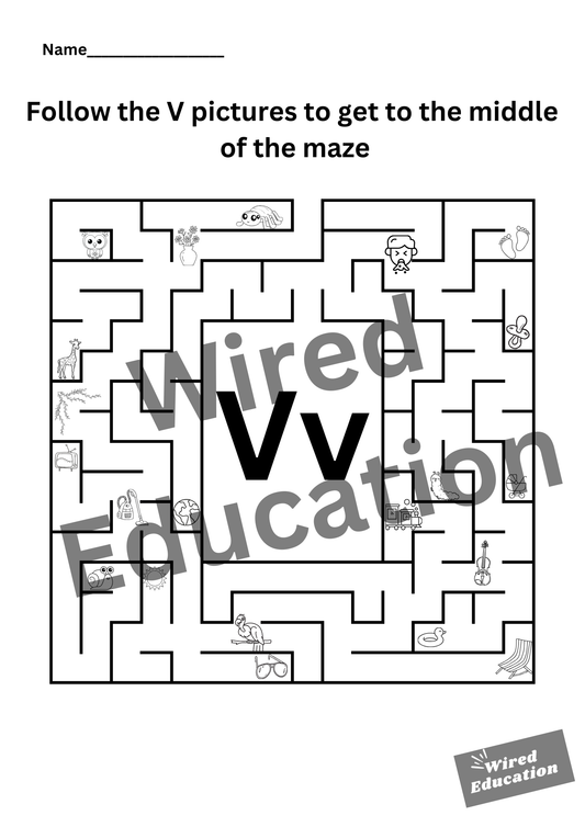 Letter V maze