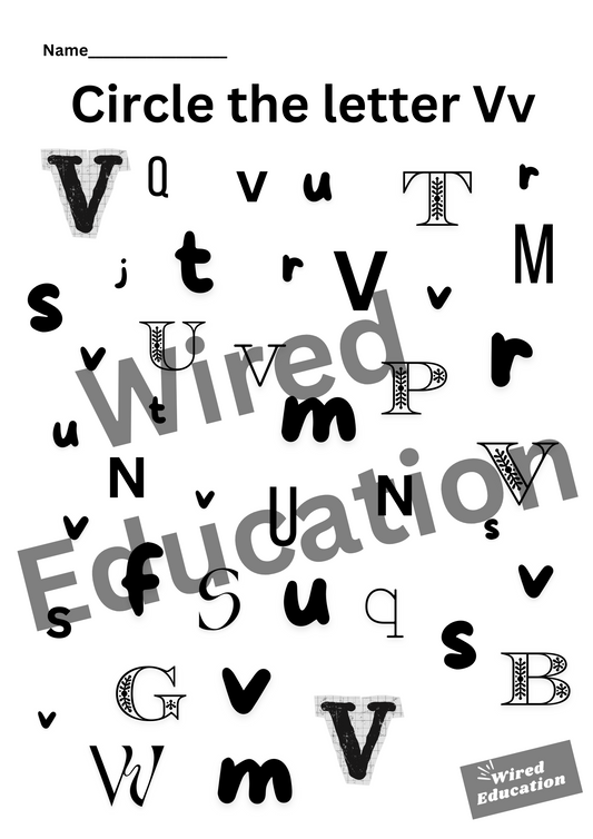 Circle the letter V