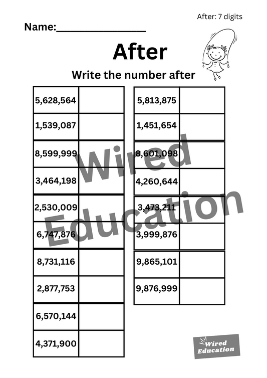 Numbers After (7 digits)