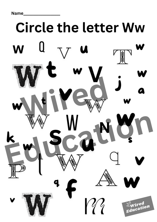 Circle the letter W