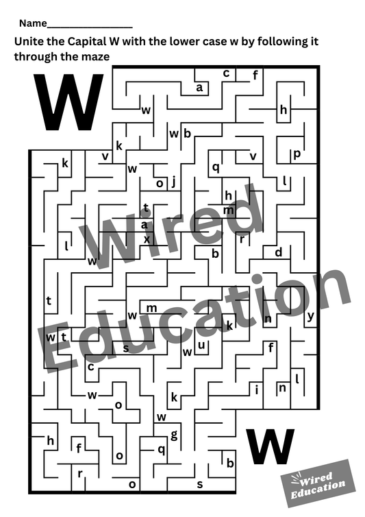 Letter W maze