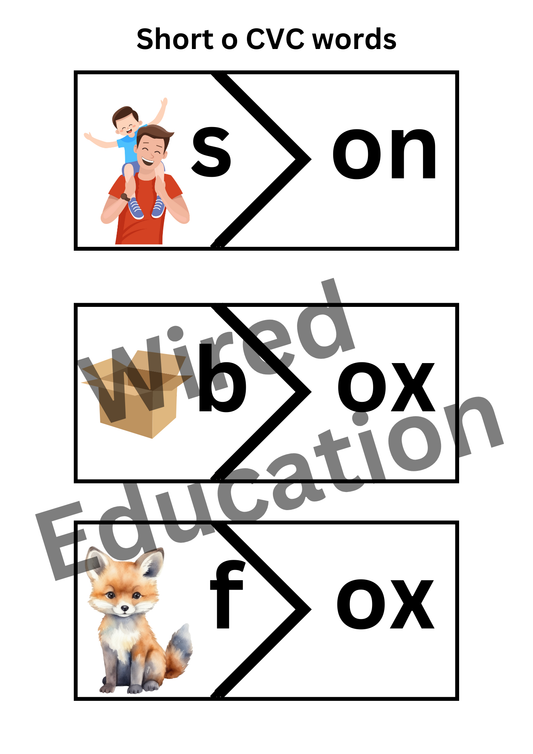 CVC short o words matching