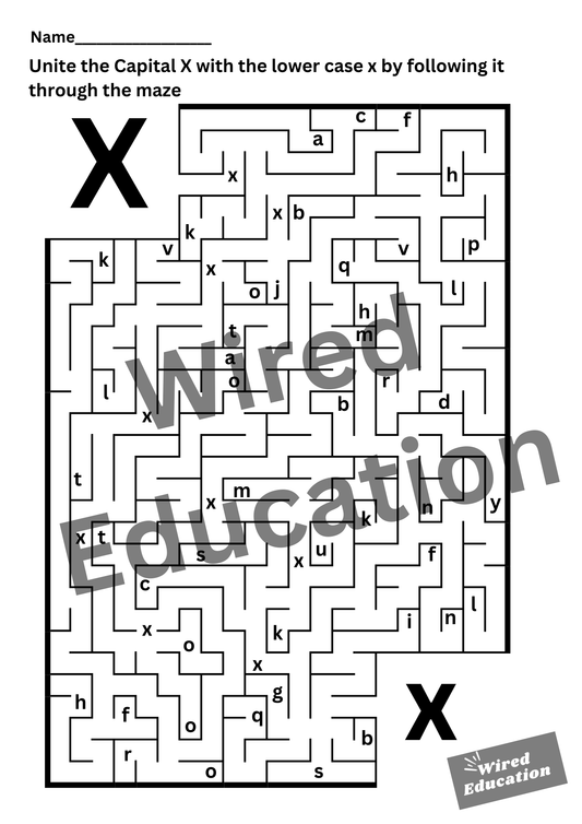 Letter X maze