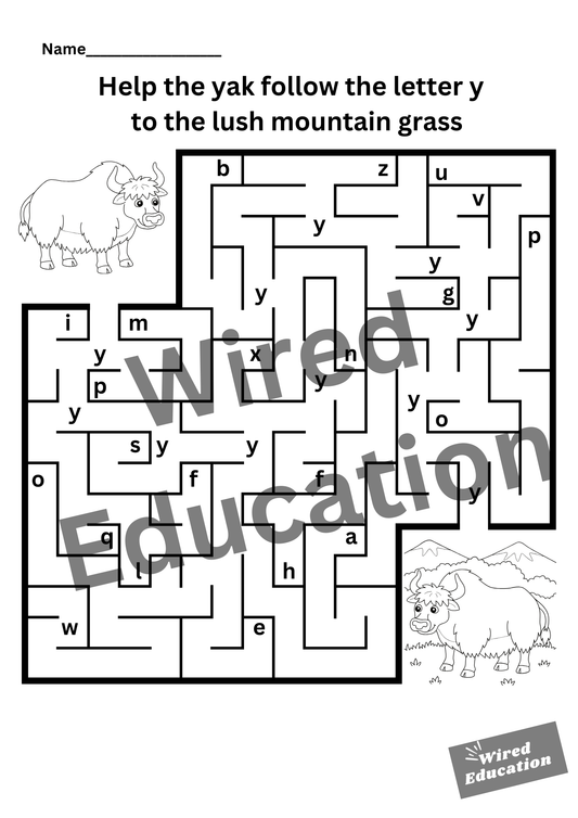 Letter Y maze
