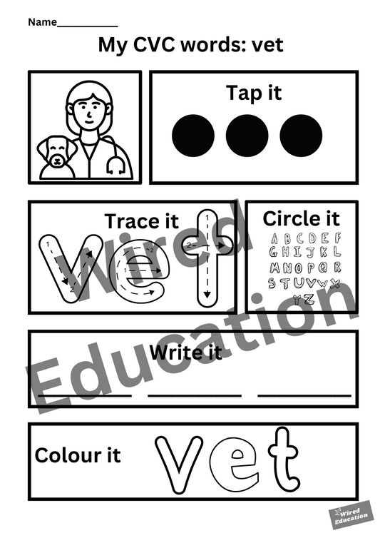 My CVC words - vet