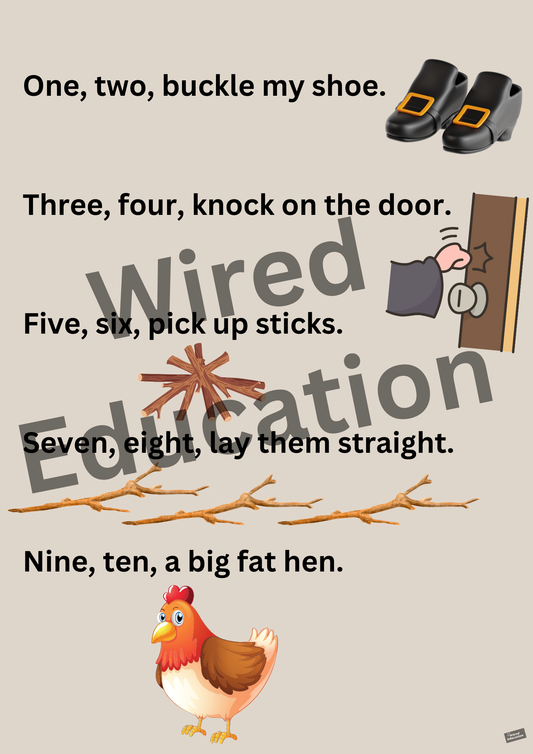 Poem: one two buckle my shoe