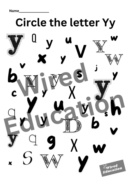 Circle the letter Y