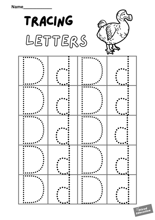 Letter tracing Dd