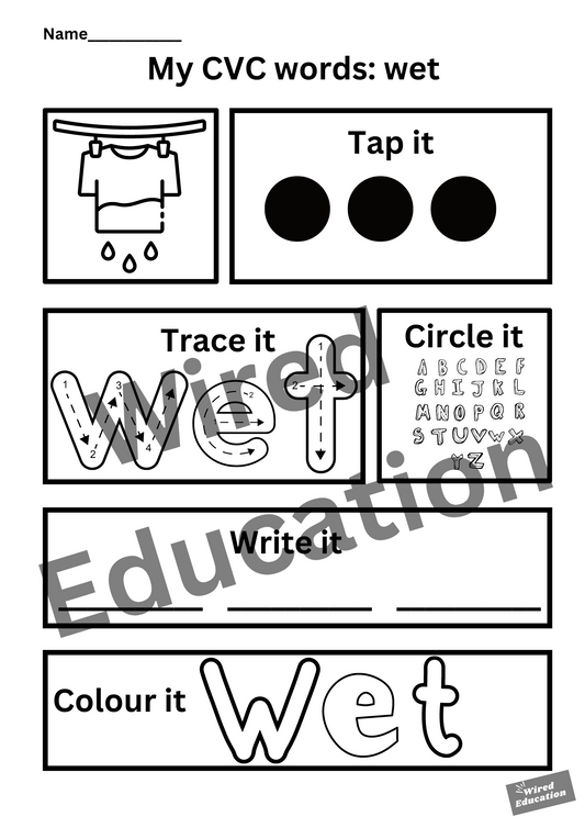 My CVC words - wet