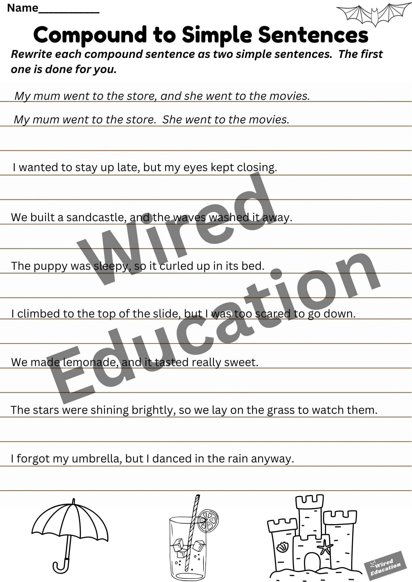 Compound to Simple Sentences
