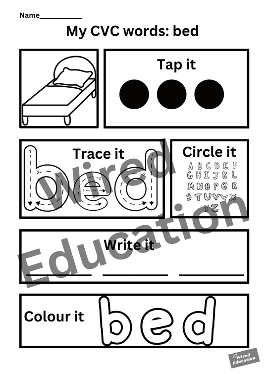 My CVC words - bed