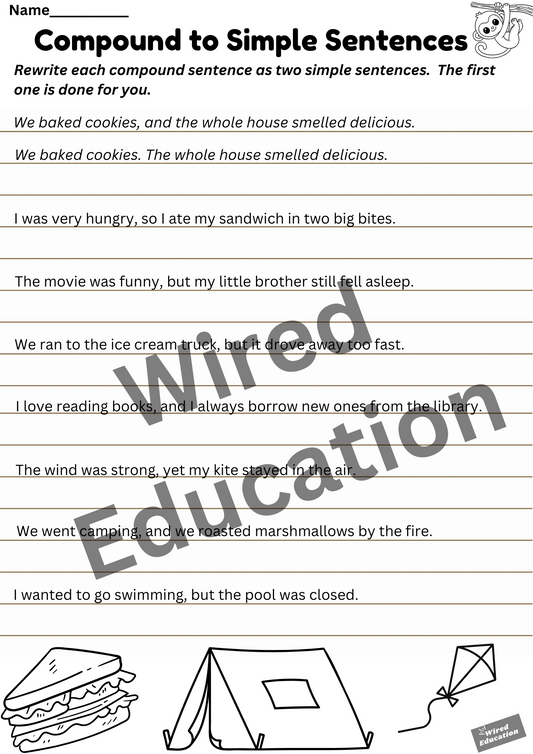 Compound to Simple Sentences