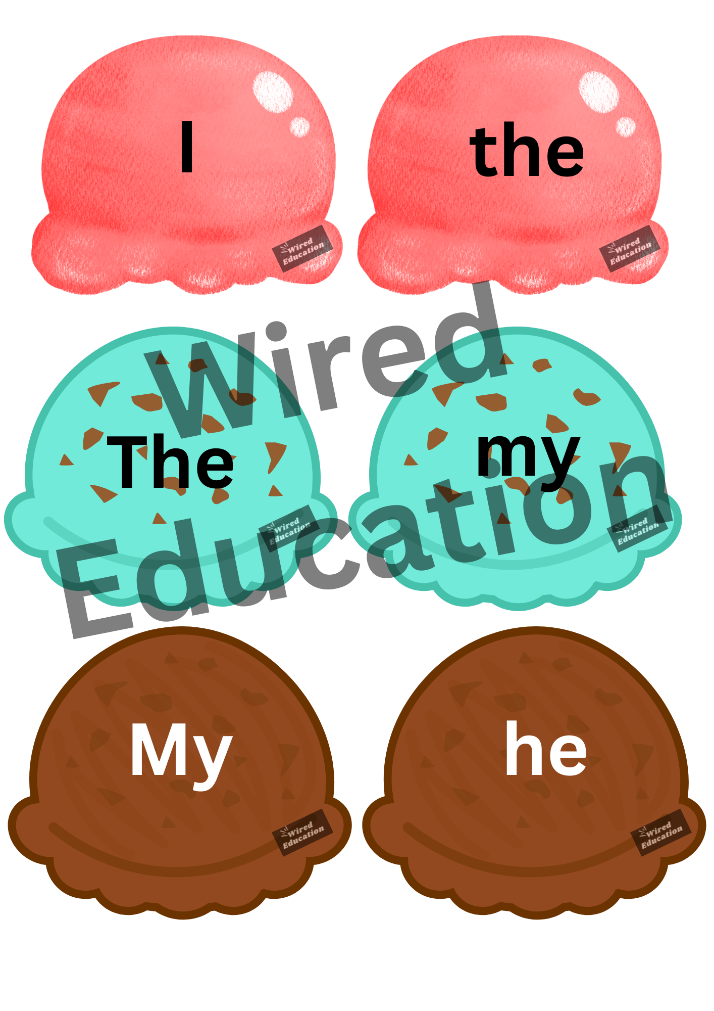 heart words ice creams
