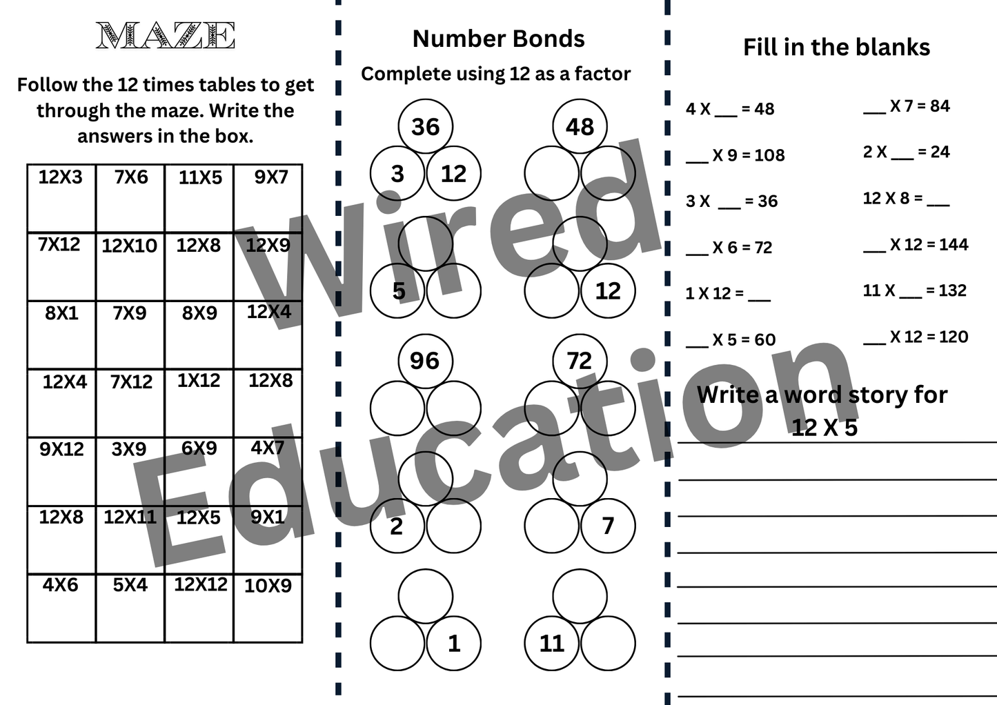 12 Times table brochure