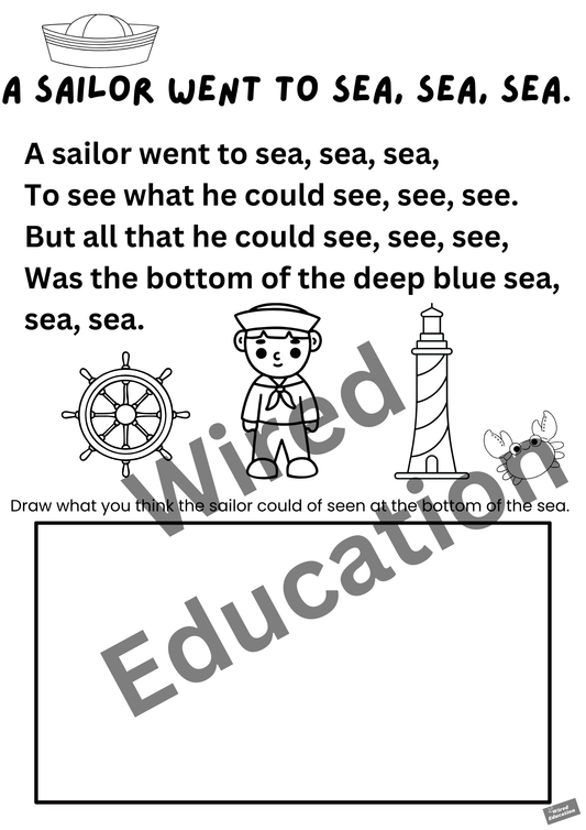 Poem: A sailor went to sea sea sea activity