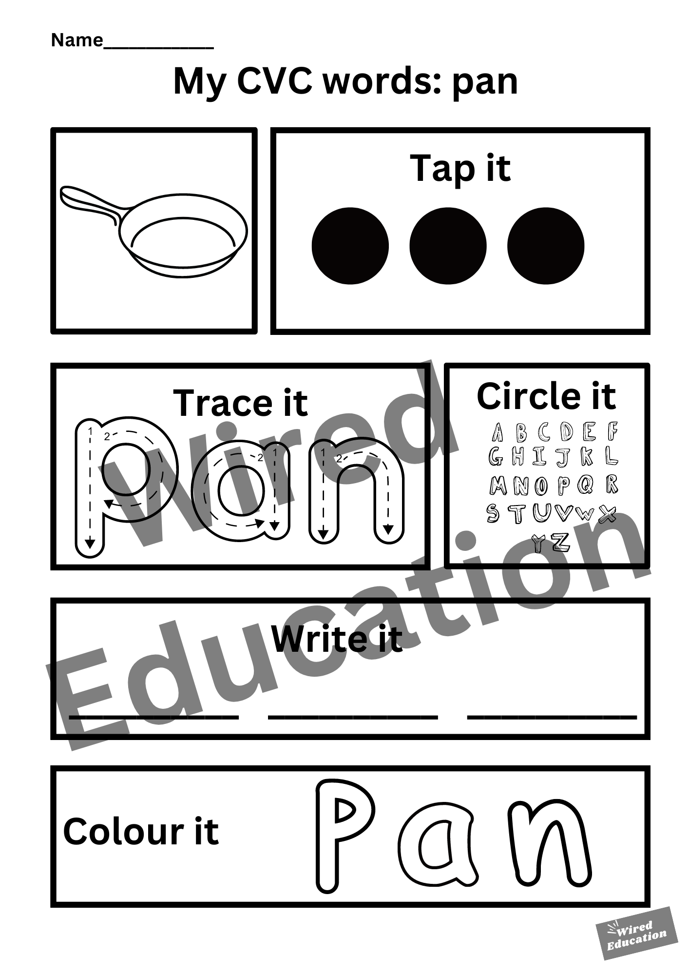 My CVC words- pan