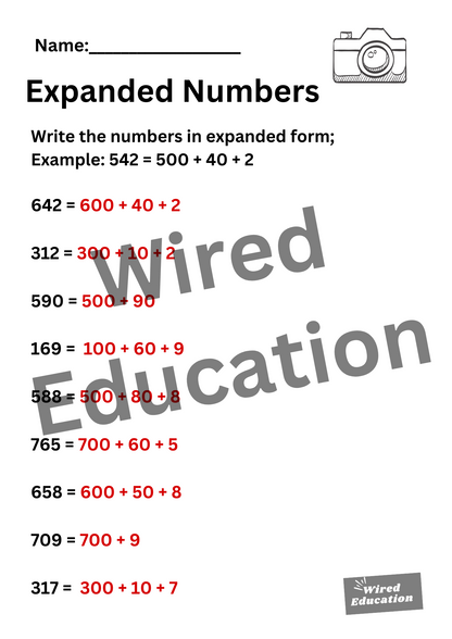 Expanded Numbers (hundreds)