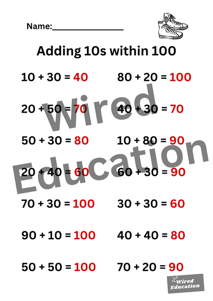 Adding 10s within 100