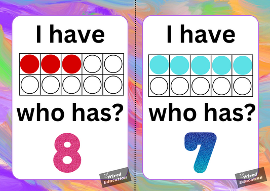 Game: I have who has?(to 10)