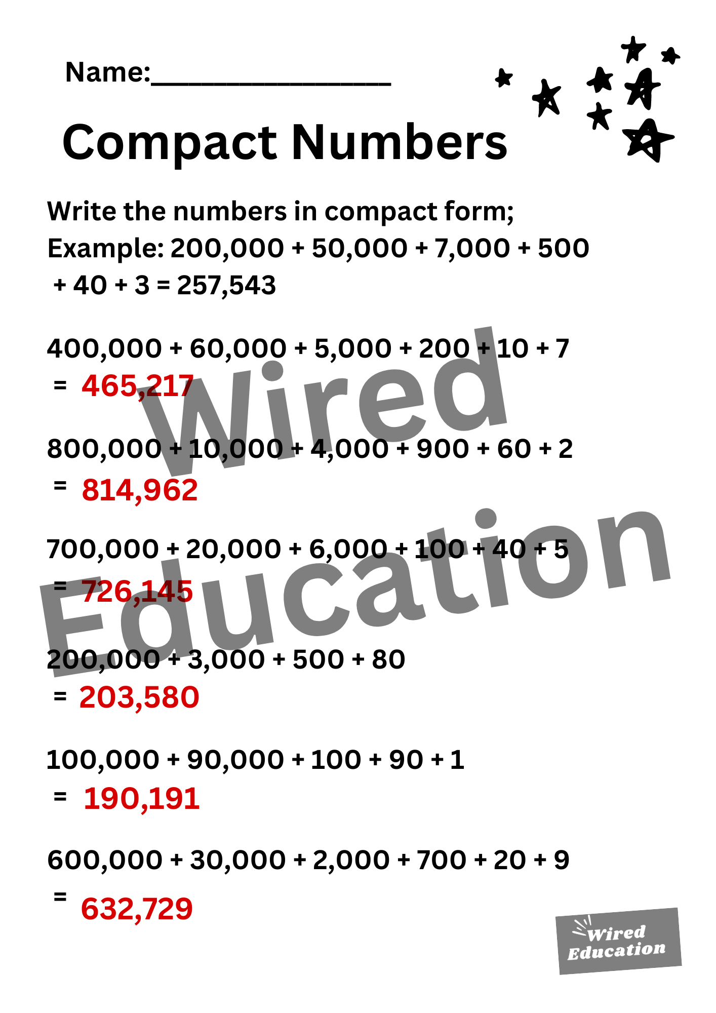 Compact Numbers (hundreds thousands)