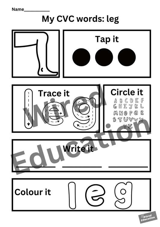 My CVC words - leg