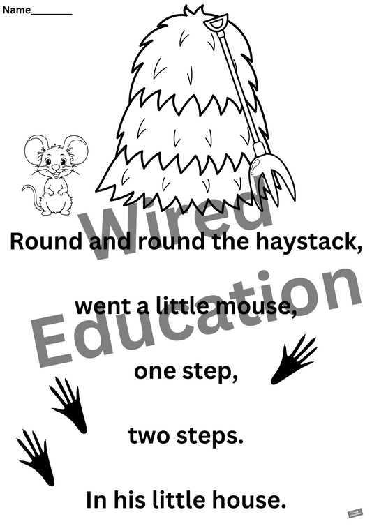 Poem: Round the haystack worksheet