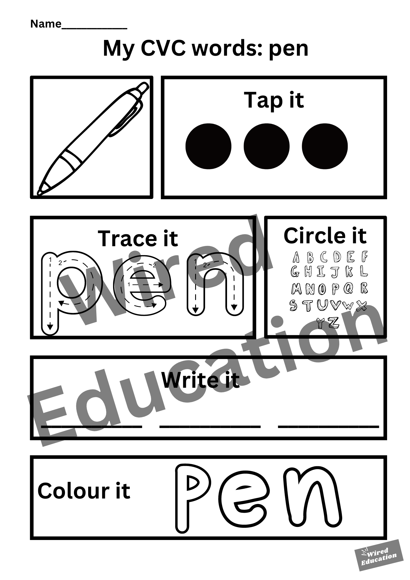 My CVC words - pen