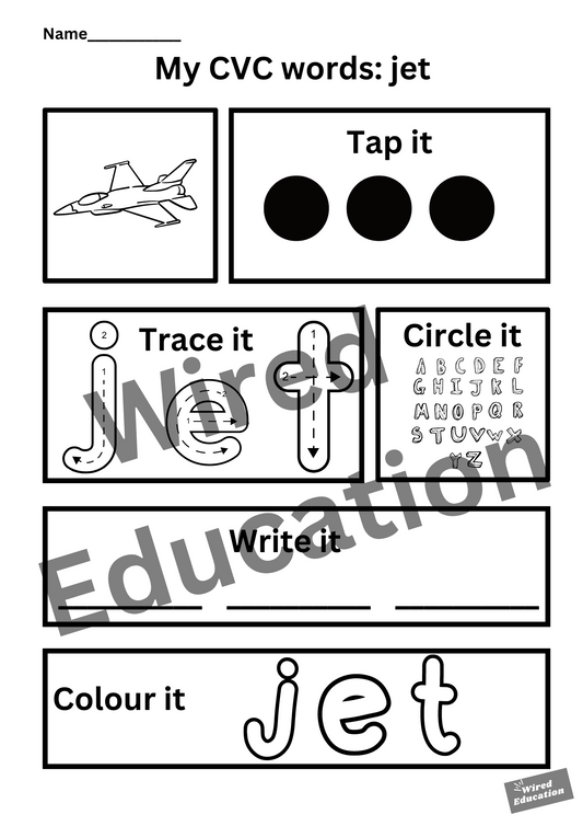 My CVC words - jet