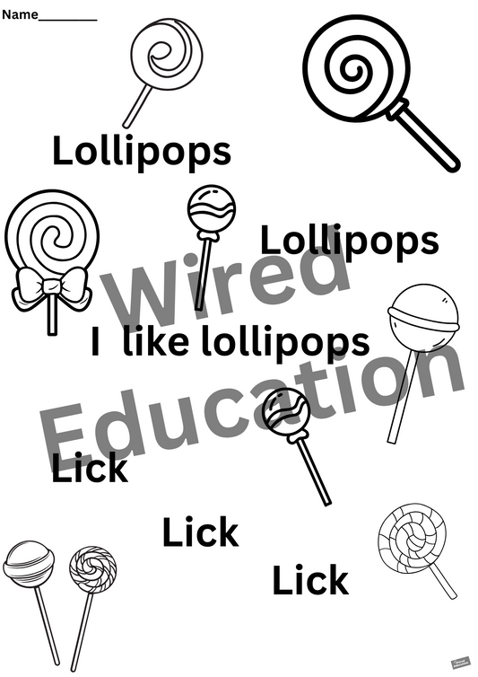 Poem: Lollipops worksheet