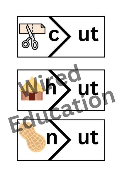 CVC short u words matching