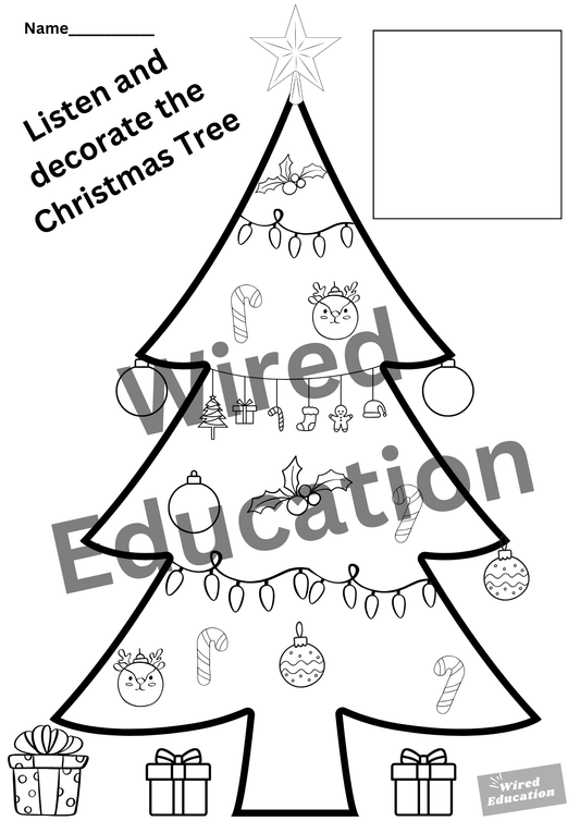 Christmas listen and colour directions