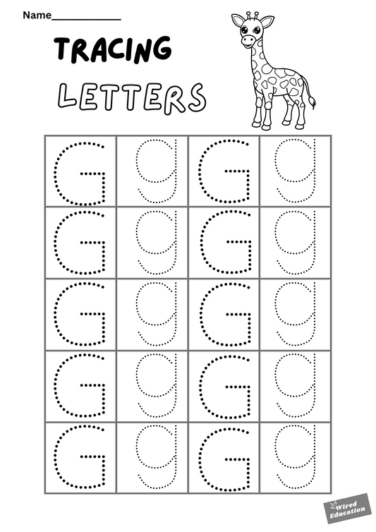 Letter tracing Gg