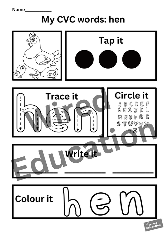 My CVC words - hen
