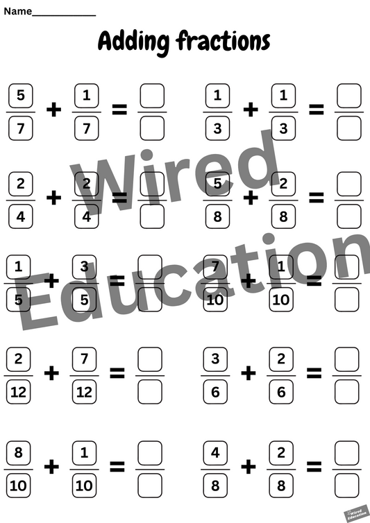 Adding fractions