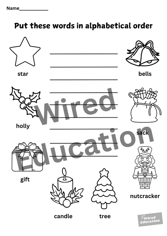 Christmas alphabetical order