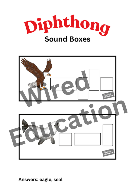 Diphthong Flash Cards