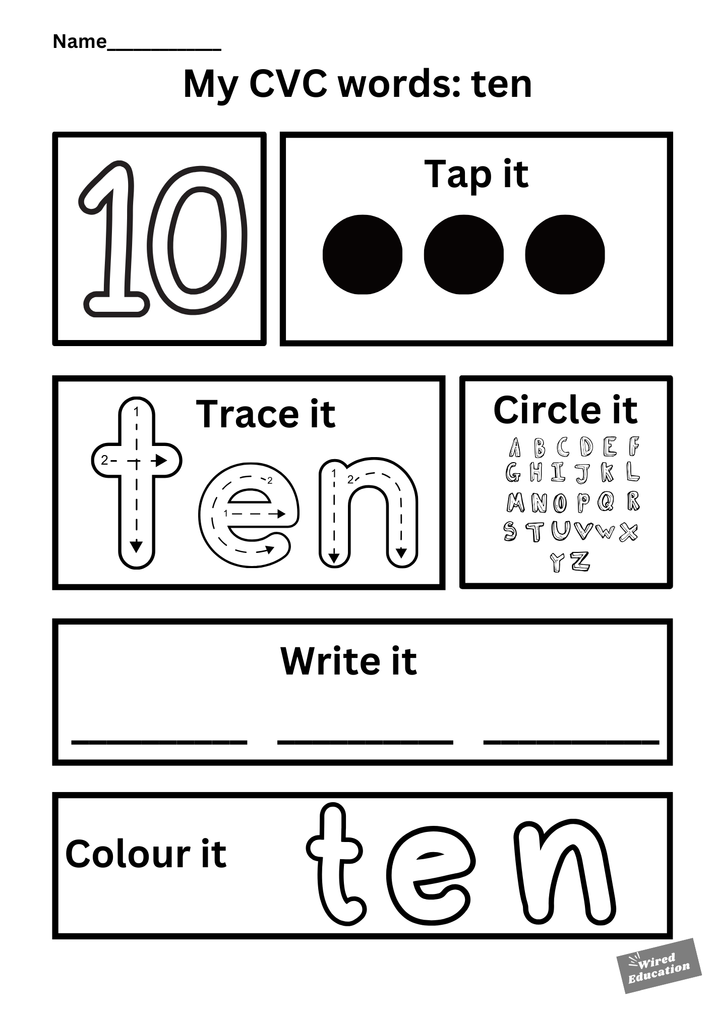 My CVC words - ten