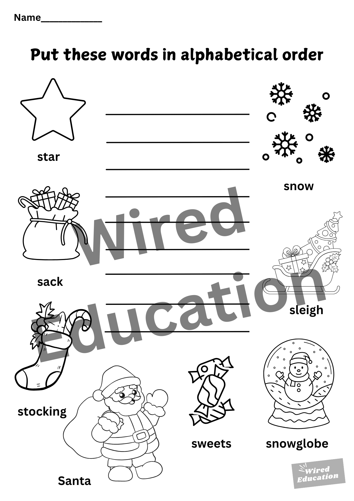 Christmas alphabetical order