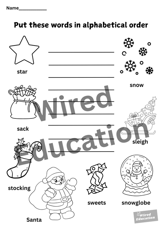 Christmas alphabetical order